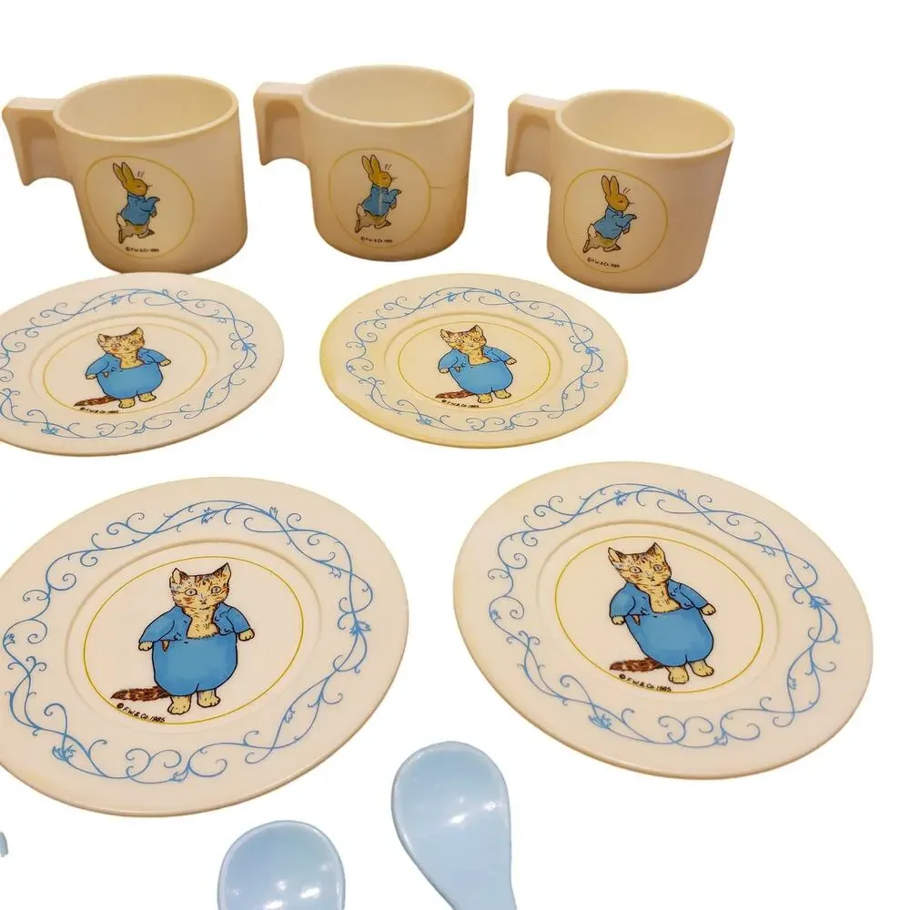 Vintage Peter Rabbit Toy Tea Set 1983 by Bluebird England Imported Very Rare